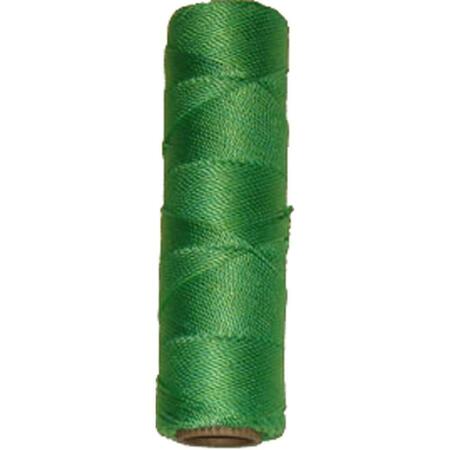 WALLACE CORDAGE Twisted Nylon Braid Twine 0.25 lbs Trotline Decoy Line in Green - Size 21 GN4-21